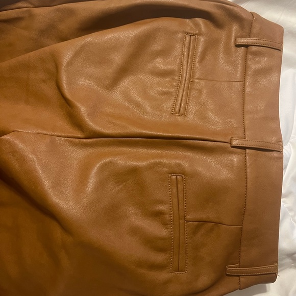 Faux leather pants - brown leather tan leather - Picture 7 of 9